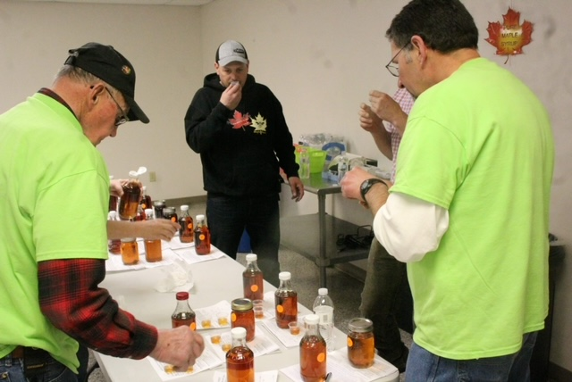 People enjoying buffet at the Maple Festival in Medford, WI.