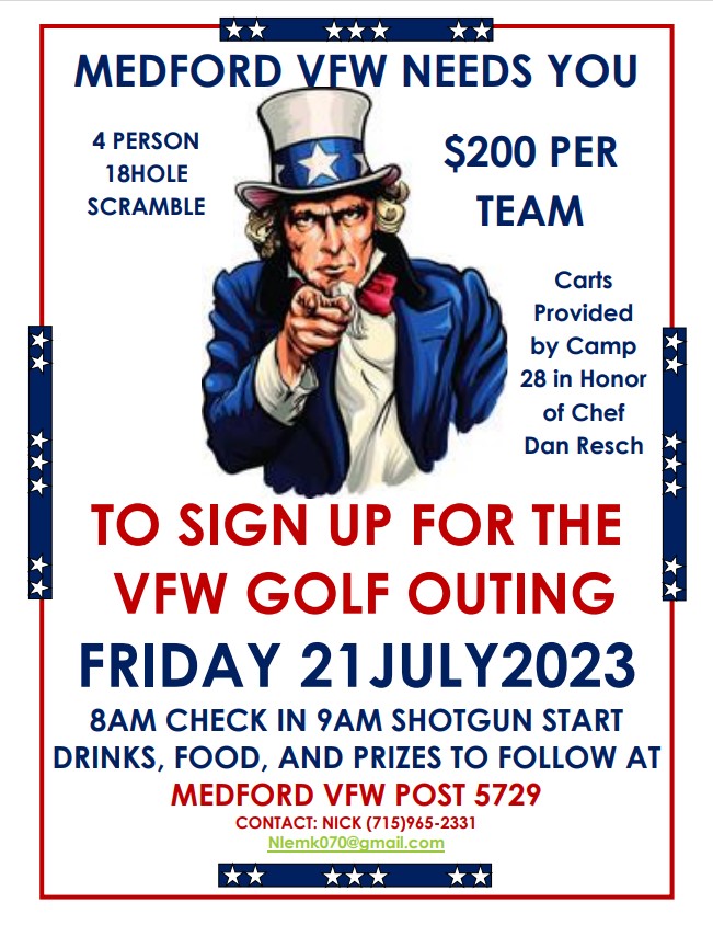 VFW Golf Outing in Medford, Wisconsin.