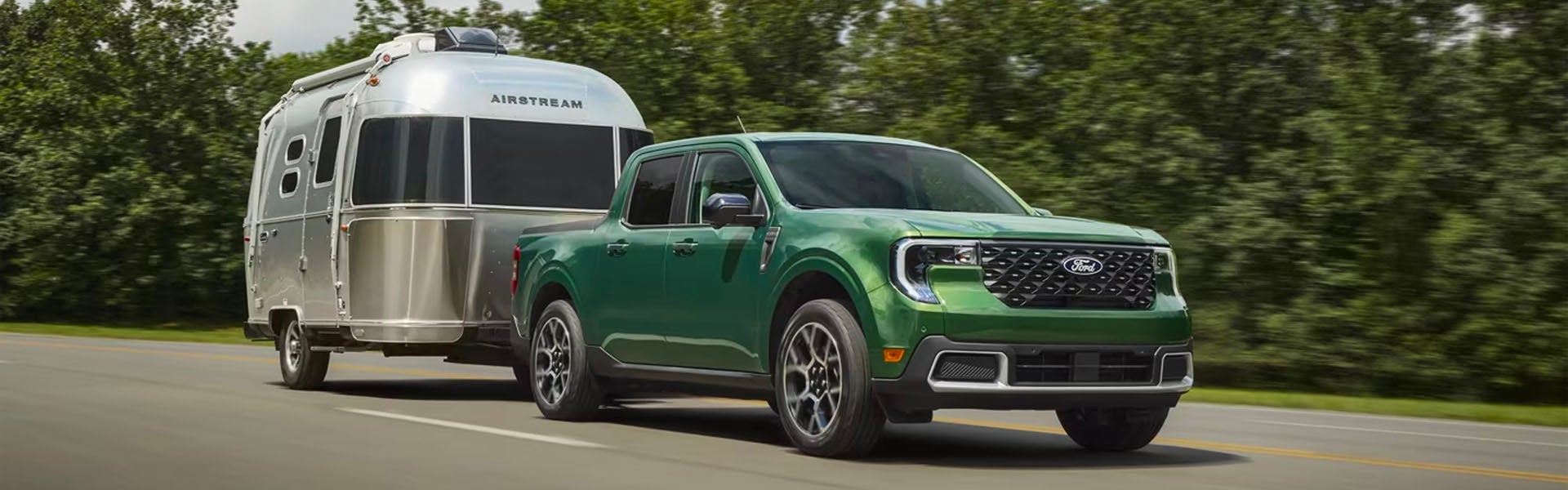 2025 Ford Maverick Towing a Small Camper